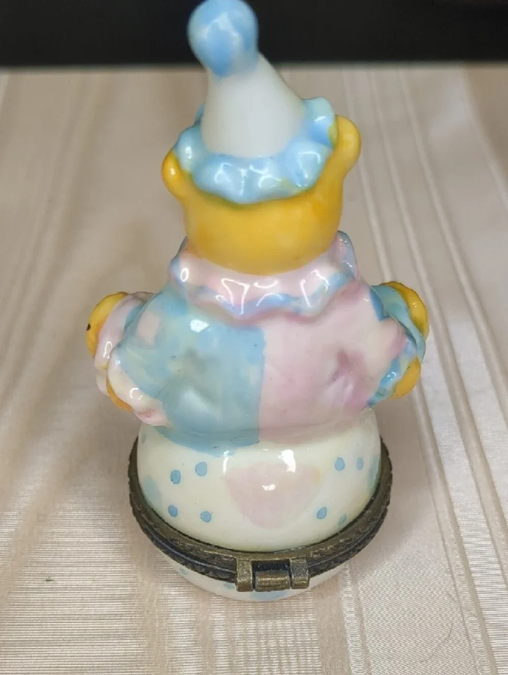 Vintage 90s Ceramic Clown Bear Ring Trinket Holder Cute Collectible